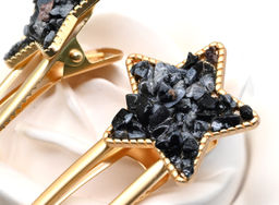 Заколка зажим Звезда с турмалином 7,5*3*1,8см - Радуга камня фото 6