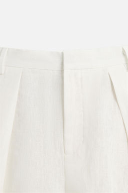100% LINEN PLEATED TROUSERS - Zara фото 9