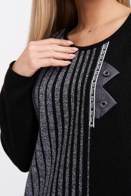 ЗЛАТА Платье С 1564/черно-серый