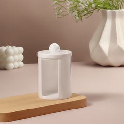 Цена за 2 шт. Органайзер для ватных дисков, с крышкой, d=6.7×11 см, белый