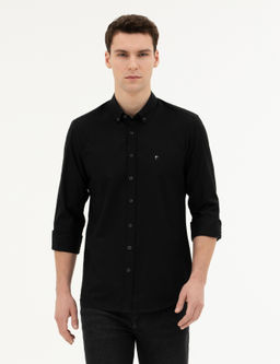Siyah Slim Fit Uzun Kollu G_mlek