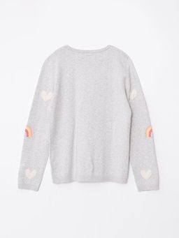 Bisiklet Yaka Desenli Uzun Kollu K?z ?ocuk Triko Kazak - Waikiki фото 2