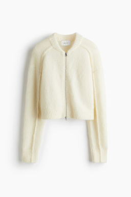 C?rdigan en mezcla de mohair con cremallera