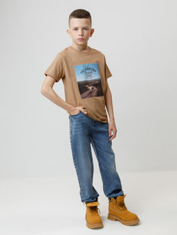 КР 302840/коричневый 1038 к586 фуфайка (футболка) для мал