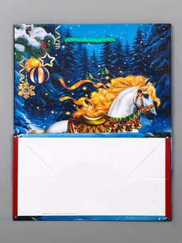 Цена за 2 шт. Пакет подарочный новогодний ламинированный, Новогодний конь , 18?10?22.3 см - Simaland фото 4