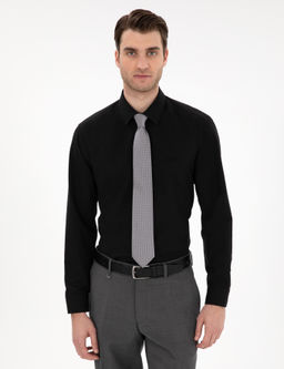 Siyah Regular Fit Uzun Kollu Basic G_mlek