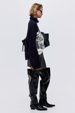 Jersey de cuello alto en punto jacquard - H&m фото 7