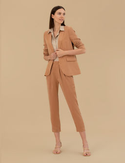 Kahverengi Kupro Regular Fit Ceket