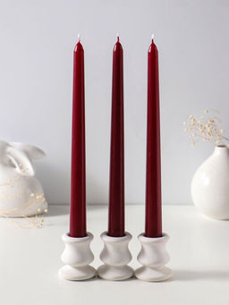 Свеча античная 25 см (набор 3 шт) 58 гр, 7 ч, цв. бордовый