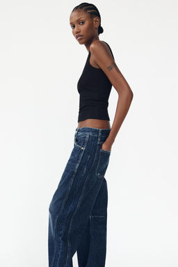 RELAXED BALLOON MID-WAIST TRF JEANS - Zara фото 4
