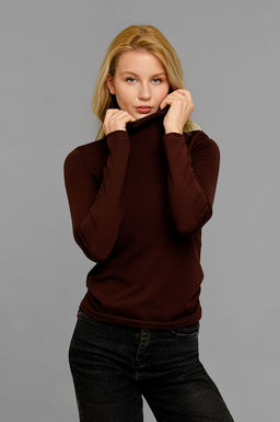 Арт.12803/2 Водолазка женская  42-50 (5 шт) Цвет:шоколад