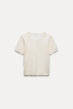 FINE KNIT OPENWORK T-SHIRT - Zara фото 4