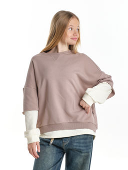 Толстовка для девочки 22-8047 бежевый - Mini maxi фото 23