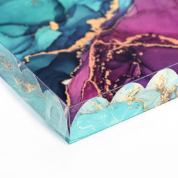 Цена за 5 шт. Коробка для печенья, «Изумрудные текстуры» 18×18×3 см