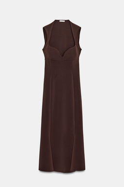 VESTIDO ESCOTE CORAZ?N / Marr?n - Zara фото 7