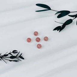 Бусины для украшений из Клубничного кварца (5 шт)