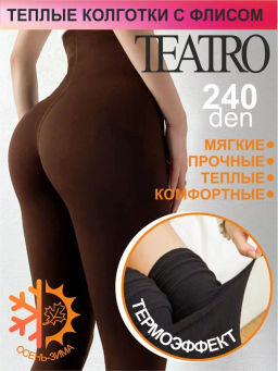Колготки женские теплые с флисом TEATRO ICE STYLE 240 den коричневый