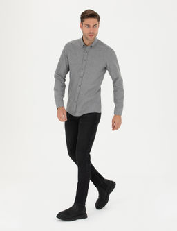 Gri Slim Fit Uzun Kollu G_mlek - Pierre cardin фото 4