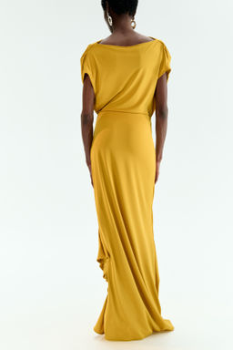 Vestido drapeado con escote barco - H&m фото 3