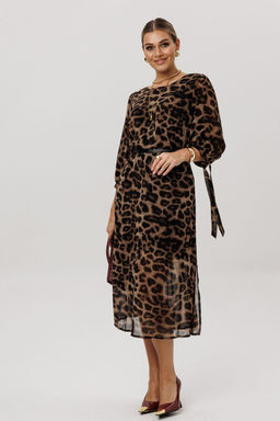 Платье ANELLI 1733 Коричневый леопард  фото 3