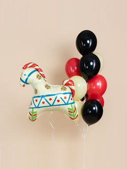 Воздушный шар фольгированный 32" «Лошадка белая», русский узор