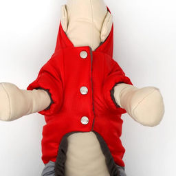 Комбинезон зимний для животных Дуэт, S (ДС 20-22, ОШ 26, ОТ 30-34 см), красно-серый - Simaland фото 5