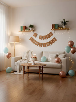 Гирлянда на ленте «С Днем Рождения», крафт