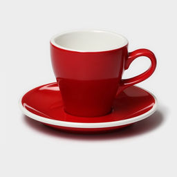 Кофейная пара фарфоровая Magistro Coffee time, 2 предмета: чашка 180 мл, блюдце d=14,5 см, цвет красный