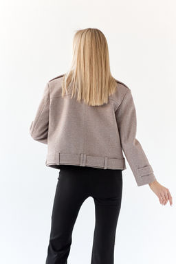 Полупальто женское демисезонное 25999 (пепельный/ёлочка) - Kankan фото 11