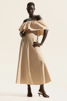 Vestido off-the-shoulder con volante - H&m фото 5