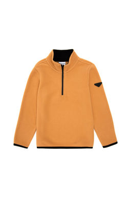 Erkek _ocuk Yar_m Fermuarl_ Camel Polar Sweatshirt