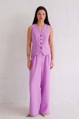 12442 Костюм брючный с жилетом сиреневый - Martichelli фото 10