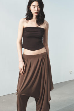 ASYMMETRIC FLOWING BAGGY TROUSERS - Zara фото 12