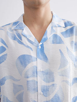 Regular Fit Resort Yaka K?sa Kollu Desenli Erkek G?mlek