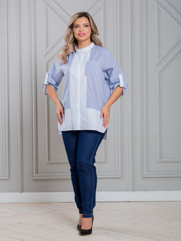 Блузка 1472 в стиле колорблок - Novita фото 6