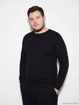 Bisiklet Yaka Uzun Kollu Erkek Ti??rt