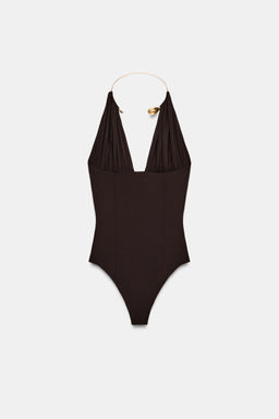 POLYAMIDE CHOKER BODYSUIT - Zara фото 5
