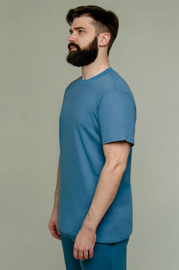 Арт. 61112/4 Футболка мужская однотонная 48-58 (6 шт) Цвет:темно-синий - Идеал фото 4