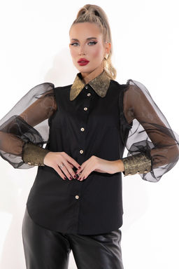Рубашка Чародейка (чёрный/золото) - Эльза фото 6