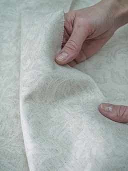 Полульняной жаккард Перепев цв.св.бежево-серый, ш.1.6м, лен-50%, хлопок-50%, 210гр/м.кв - Купава фото 3