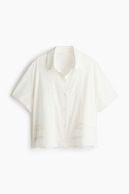 Camisa playera con ribete de encaje