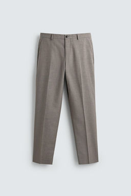 PANTAL?N TRAJE REGULAR FIT ESTRUCTURA / Beige