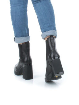 04-M3-1469 BLACK Ботильоны зимние женские (натуральная кожа, натуральный мех)