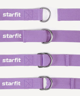Ремень для йоги STARFIT YB-100 180 см, хлопок, фиолетовый пастель  фото 4