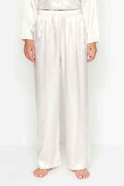 Beyaz Zebra Desenli Saten Dokuma Pijama Tak?m? THMAW24PT00001 - Trendyolmilla фото 6