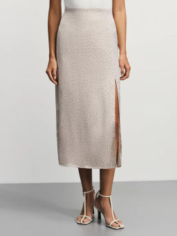 Атласная юбка миди с разрезом / Zarina  фото 3