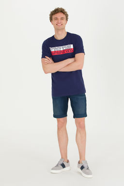 Erkek Lacivert Bisiklet Yaka Ti__rt