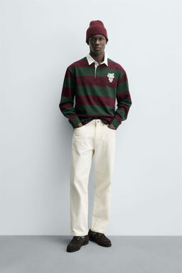 STRIPED PATCH POLO SHIRT