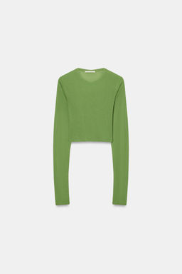 CAMISETA CROPPED SUPIMA® / Verde - Zara фото 5