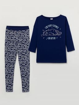 CRB wear/FWXW 90012-41 Комплект женский (джемпер, лосины), темно-синий/Ex.Cherubino